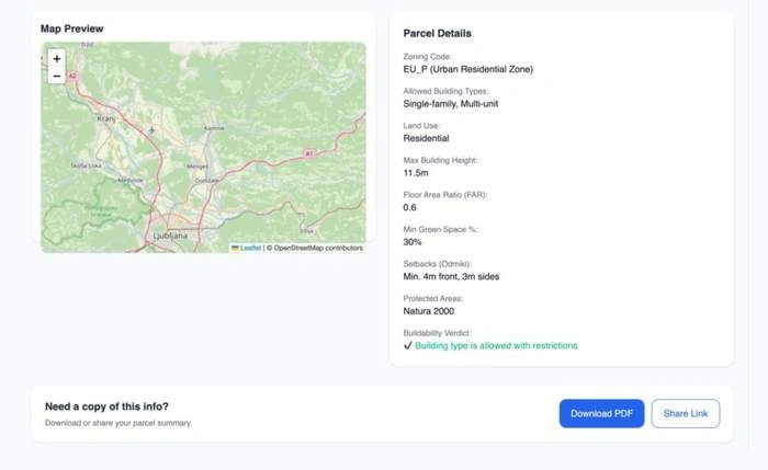 Modul parcelne informacije na platformi Lynx