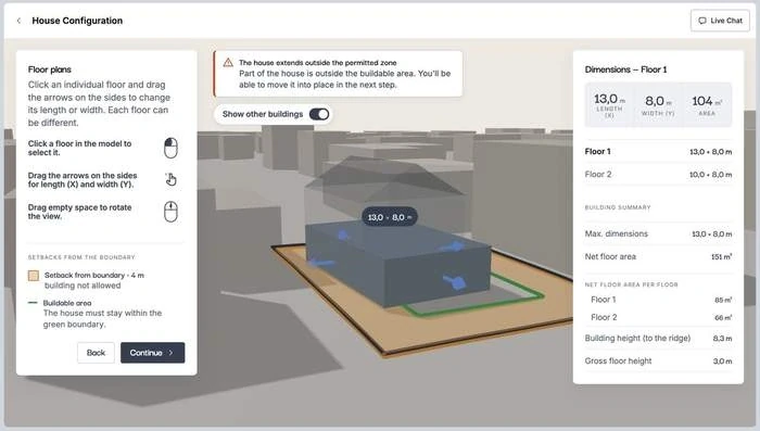 Configuring the house shape on the plot in Lynx Copilot