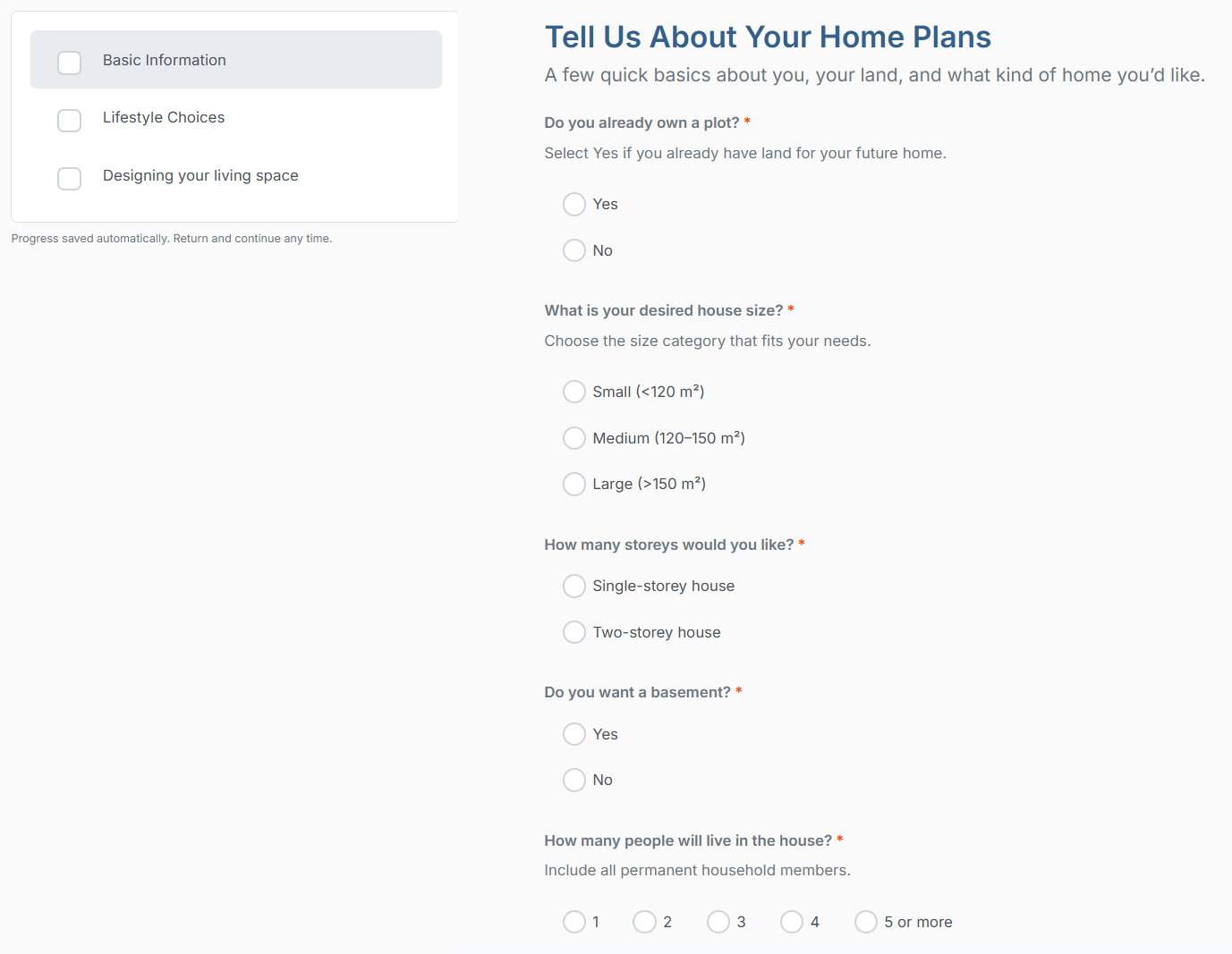Questionnaire simplified