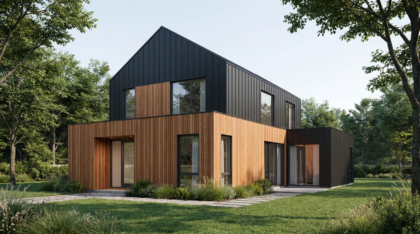 AI visualisation of a house facade created in Lynx Copilot